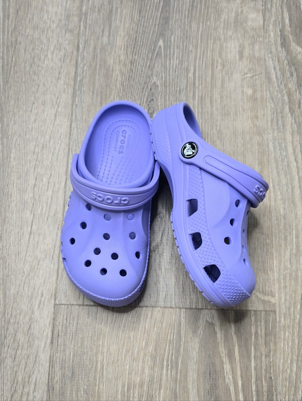 Crocs Iconic Comfort purple lavender Kids Clog Sandals US Size 13C